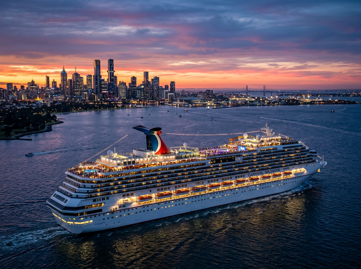 Luxury cruise ship sailing near the Australian coast
