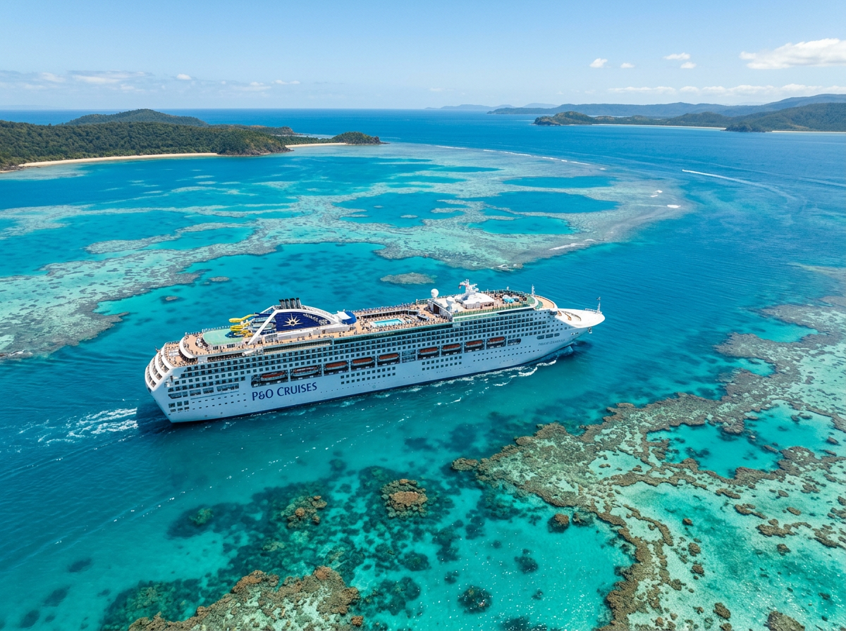 P&O Pacific Explorer near the Great Barrier Reef